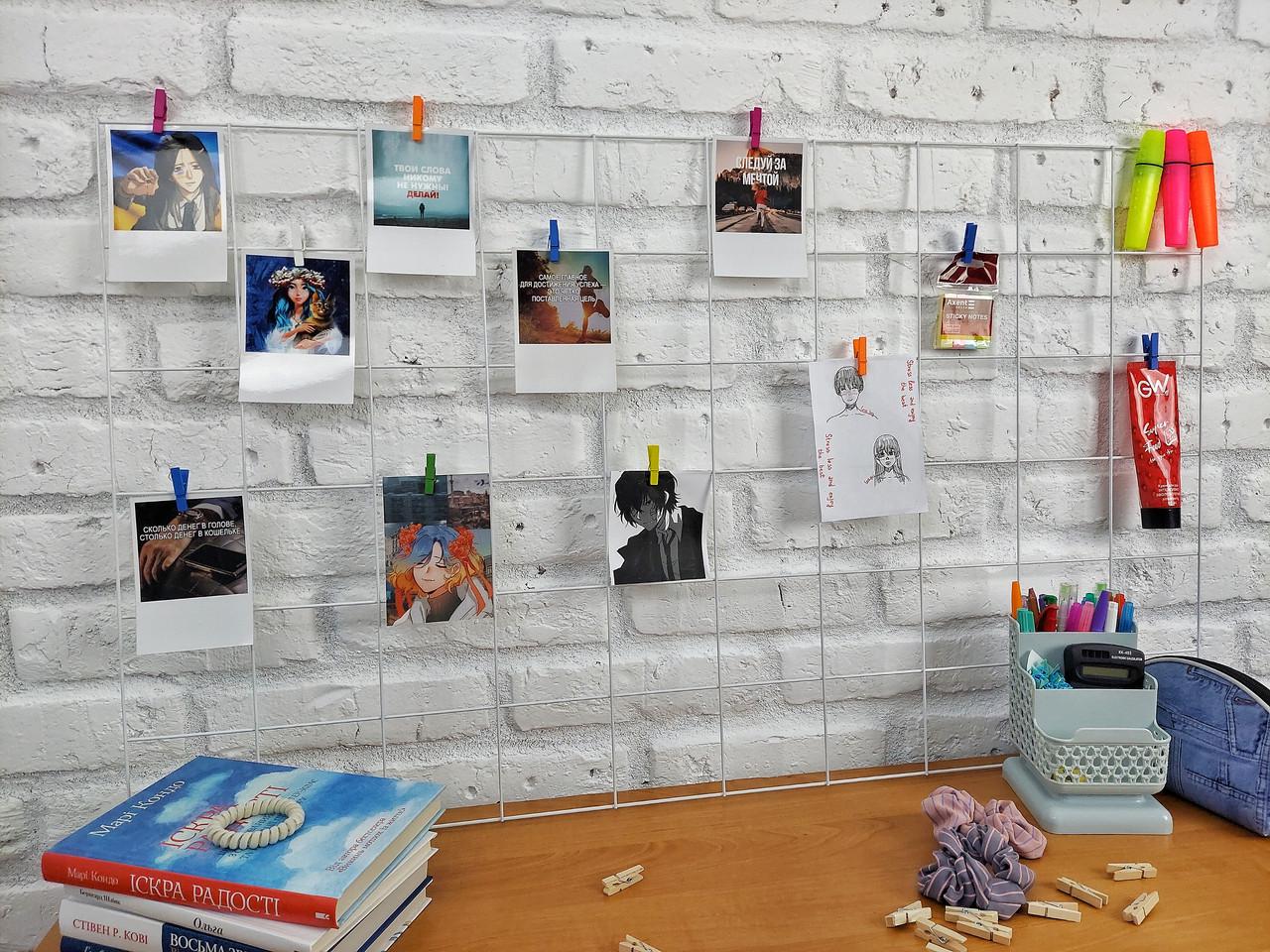 Мудборд металевий 100х60 см/10х10 см Білий (100602k) Мудборд металевий 100х60 см/10х10 см Білий (100602k)