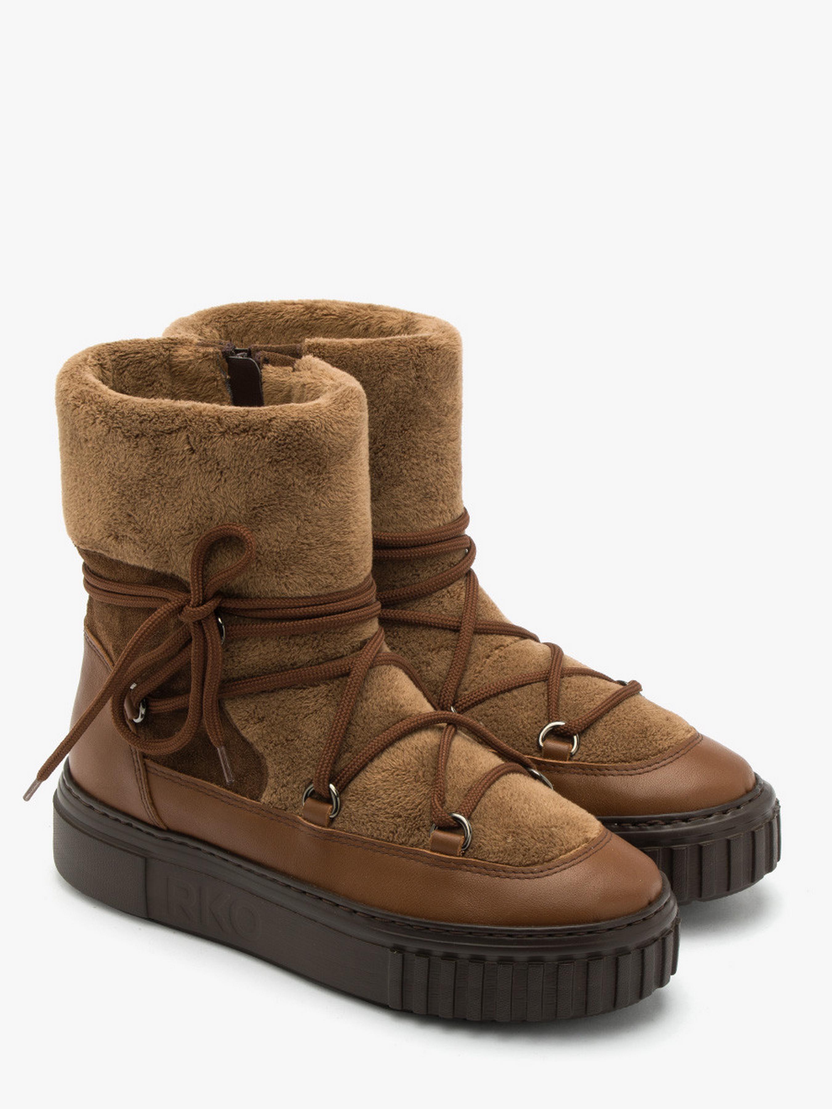 Ботинки женские зимние RYLKO на платформе р. 37 Коричневый (0RUL0_C_ _1TC)