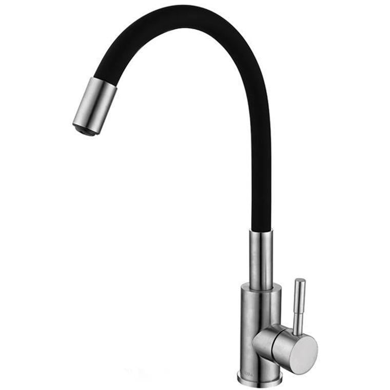 Смеситель для кухни Zerix LUX-011 ZX4875 с гибким изливом Черный (196564)