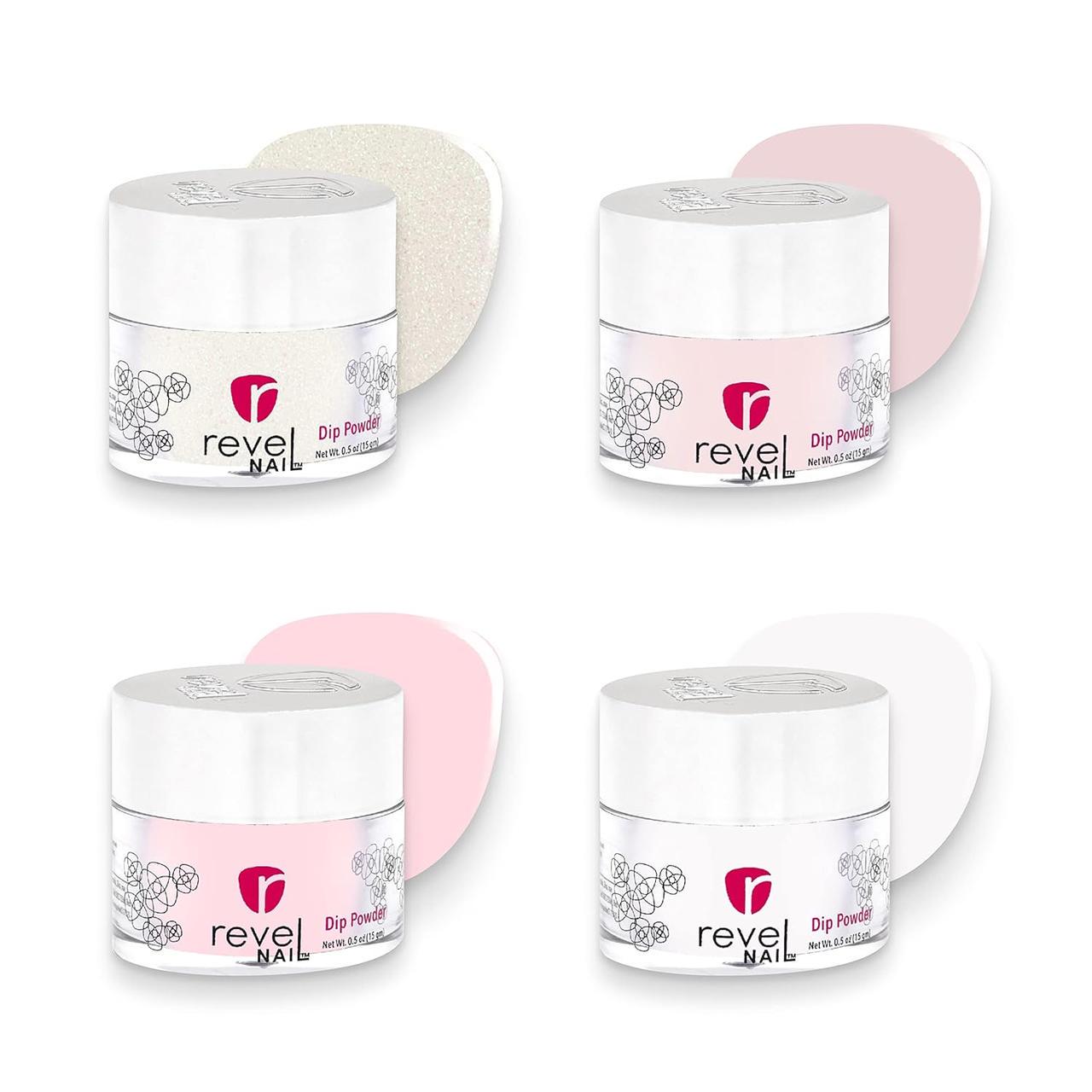 Пудра для нігтів Revel Nail Dip Powder з вітаміном Е та кальцієм 4 уп.