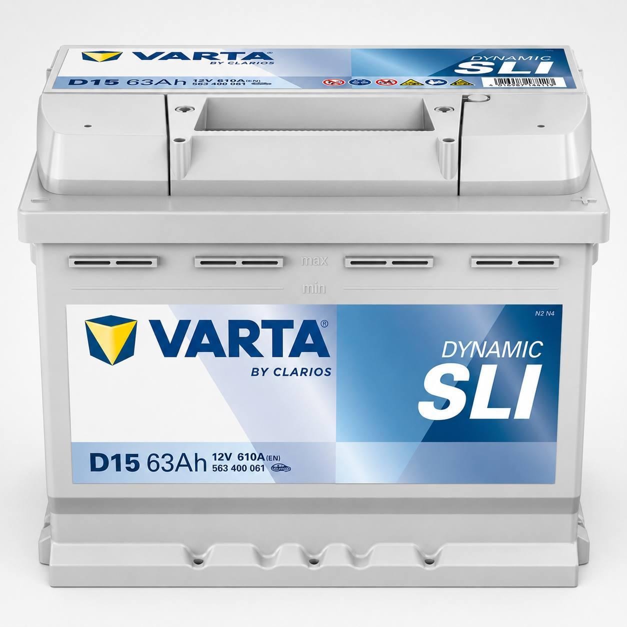 Акумулятор автомобільний Varta D15 63 Ah 610A R+ 12V (3144377433)