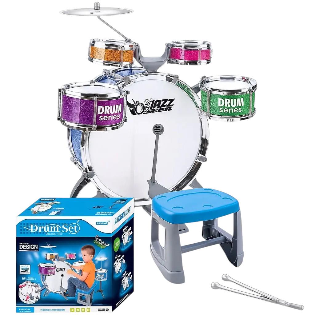 Детская барабанная установка L 552 4 барабана/тарелка/педаль/стул и палочки (29434186)