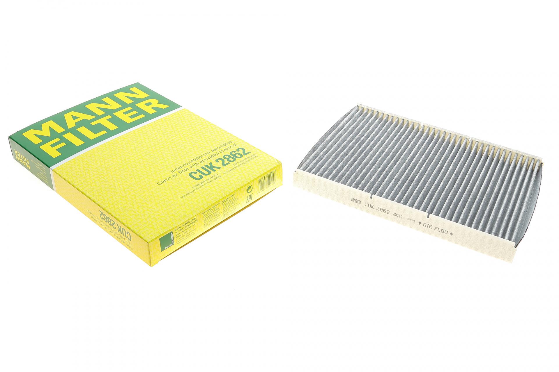 Фильтр салона Mann-Filter для VW Golf IV/Skoda Octavia/Audi A3 1,0-3,2 92-10 угольный (CUK 2862) Фильтр салона Mann-Filter для VW Golf IV/Skoda Octavia/Audi A3 1,0-3,2 92-10 угольный (CUK 2862)