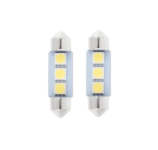 Лампа LED в автомобіль 36 мм Double-tip 5050 3SMD біле світло 2 шт. (03760b28) Лампа LED в автомобіль 36 мм Double-tip 5050 3SMD біле світло 2 шт. (03760b28)