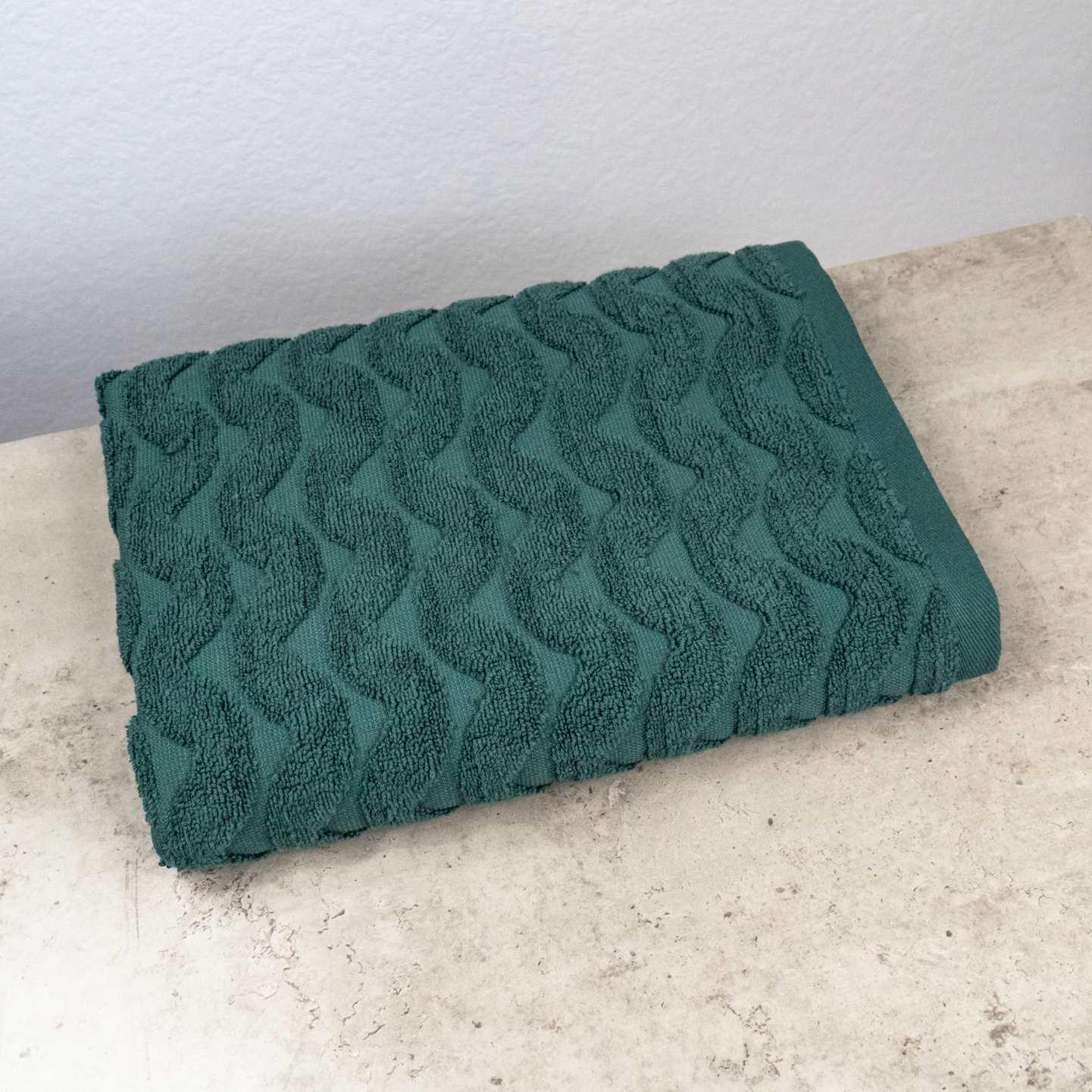 Полотенце для лица и рук GM Textile Волна жаккардовое 50х90 см Зеленый (500-90-wave-green)