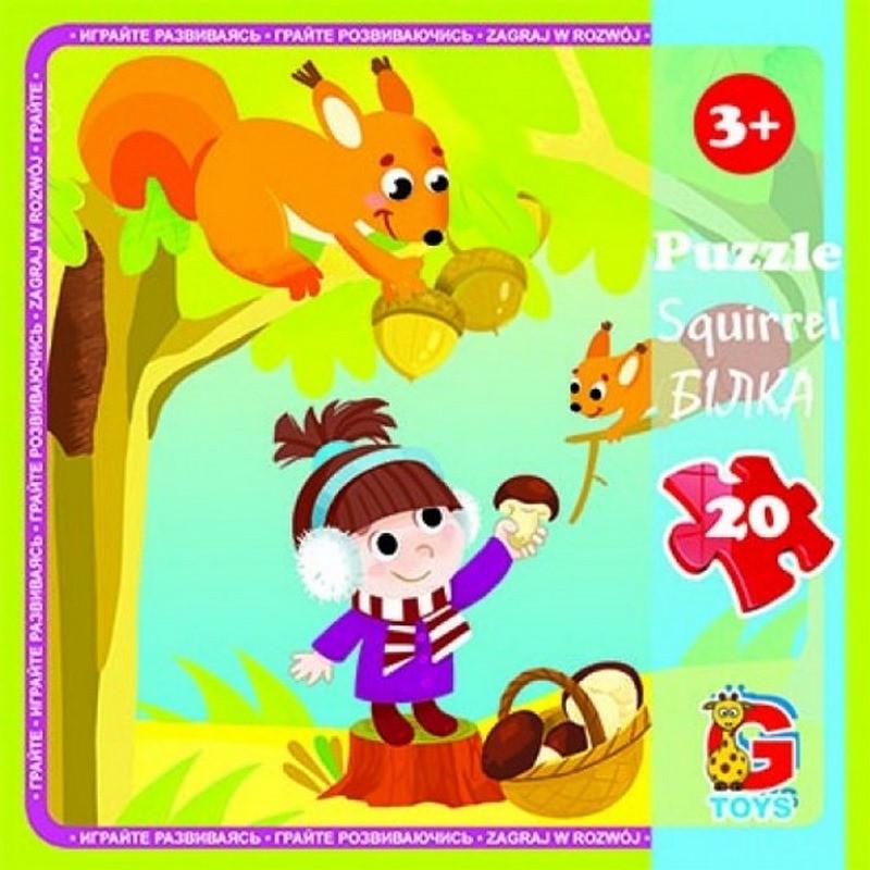 Пазлы детские картонные G-Toys Лесные обитатели 20 эл. (IP-177-P-786)