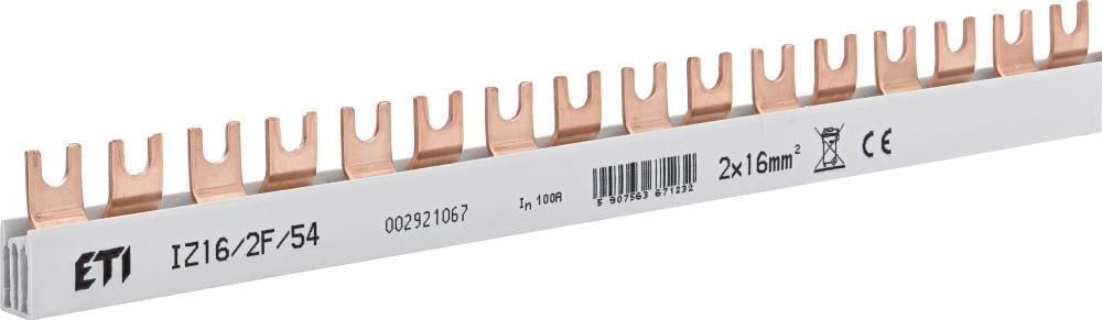 Шина соединительная ETI IZ16/2F/54 2Р 100А тип FORK вилка 54 модуля 16 мм2 1 м (2921067)