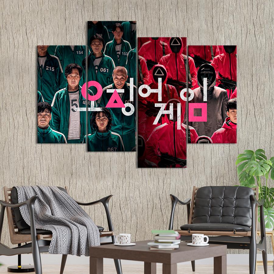 Настенний декор Хитовый сериал Игра в кальмара 149x106 см (A96-4)