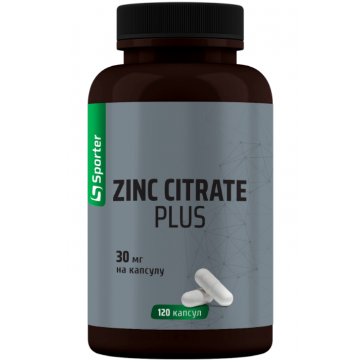 Цинк цитрат Sporter Zinc Citrate Plus 30 мг 120 капсул