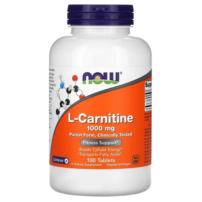 Жироспалювач Now Foods L-Carnitine 1000 мг 100 таблеток