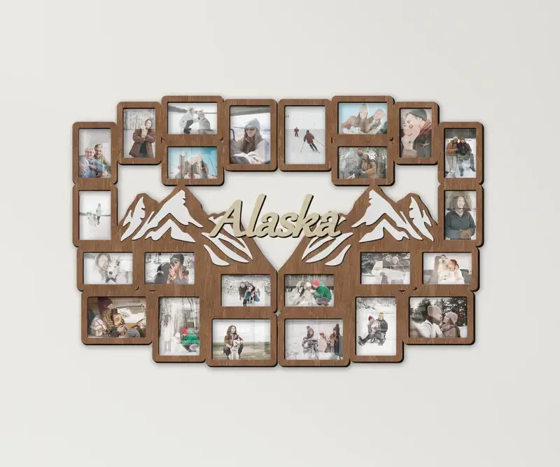 Фоторамка персоналізована The Frame Depot з гірськими мотивами на 24 фото Коричневий (alaska_two_parts_mountain-1) - фото 1 Фоторамка персоналізована The Frame Depot з гірськими мотивами на 24 фото Коричневий (alaska_two_parts_mountain-1) - фото 1