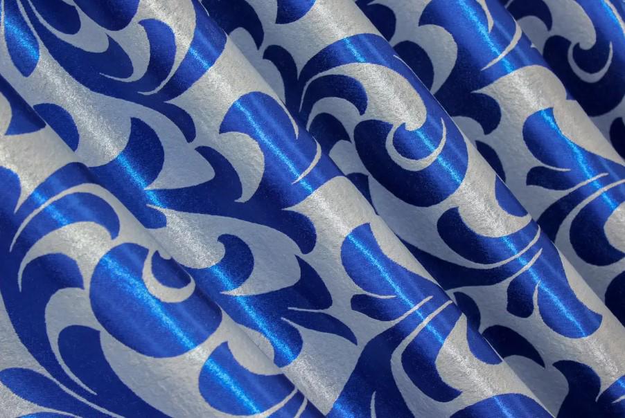 Ткань для штор блекаут Вензель двусторонняя Синий (097ш)