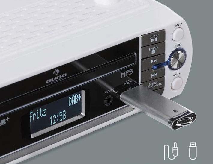 Радио кухонное Auna KR-400 CD с Bluetooth DAB+/FM-тюнером 40 станций 5 Вт (10031894) - фото 4 Радио кухонное Auna KR-400 CD с Bluetooth DAB+/FM-тюнером 40 станций 5 Вт (10031894) - фото 4