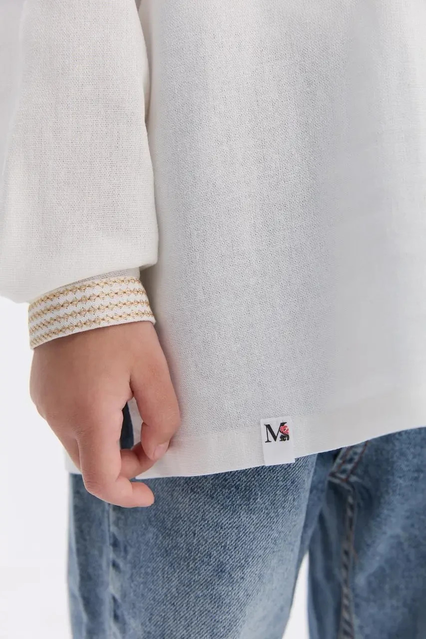 Вышиванка для мальчика Колоски 134 см Молочный (2600870804) - фото 7