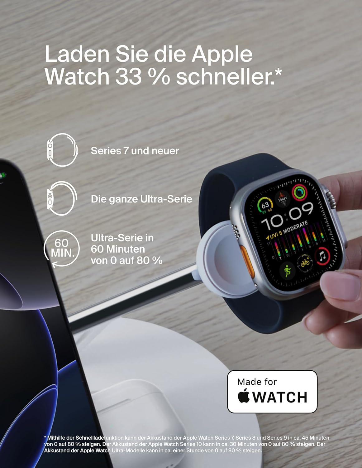 Зарядное устройство беспроводное Belkin 3в1 Magnetic Pad Qi2 15 Вт Белый (WIZ032KQWH) - фото 8