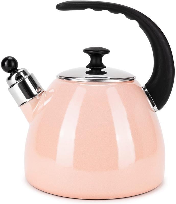 Чайник эмалированный Kamille Boiling Water со свистком 2,5л Розовый