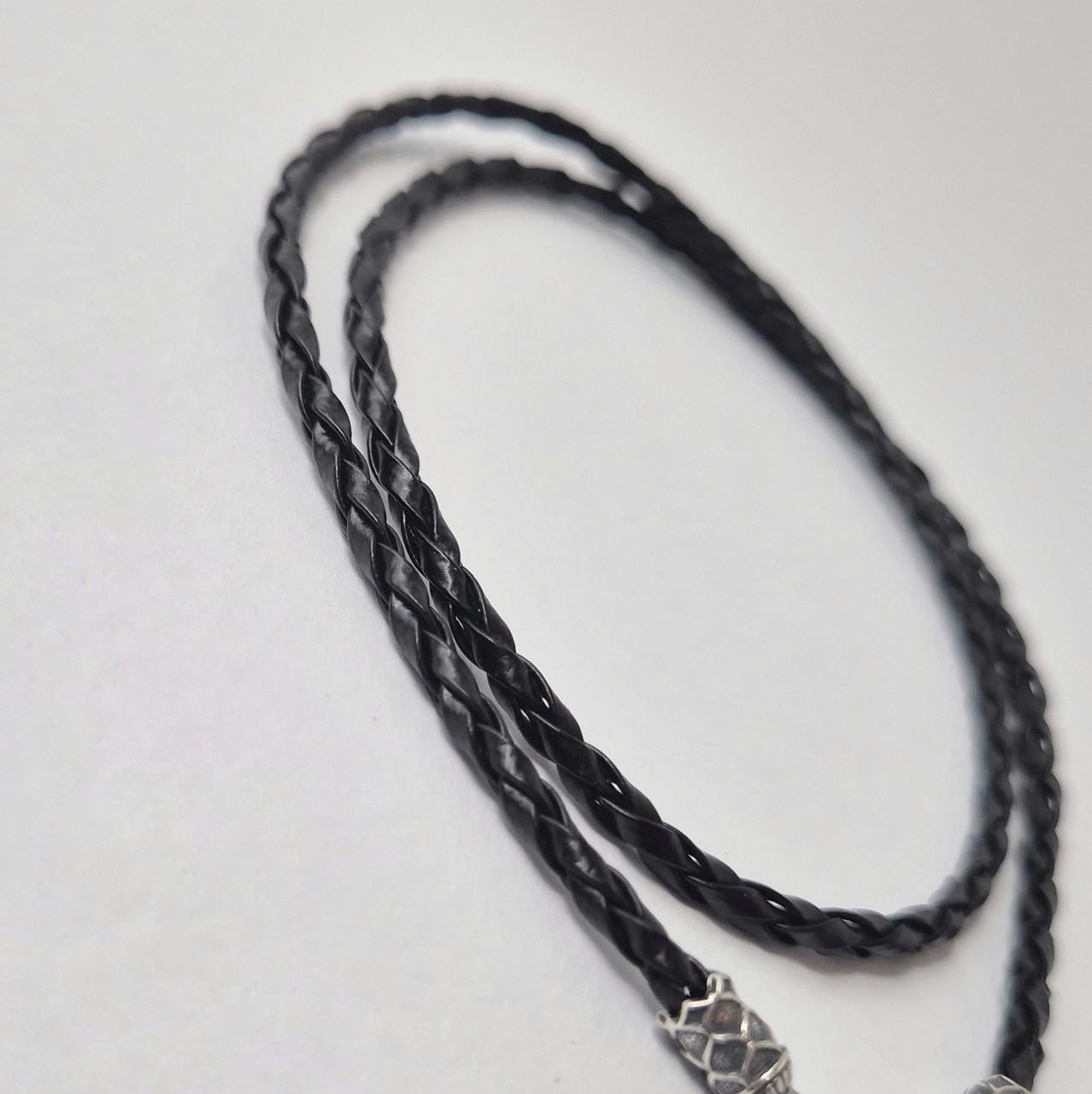 Шнурок на шию Луска чорнене срібло 925 проби 1,50 г 3 мм 45 см Чорний (1419) - фото 6 Шнурок на шию Луска чорнене срібло 925 проби 1,50 г 3 мм 45 см Чорний (1419) - фото 6