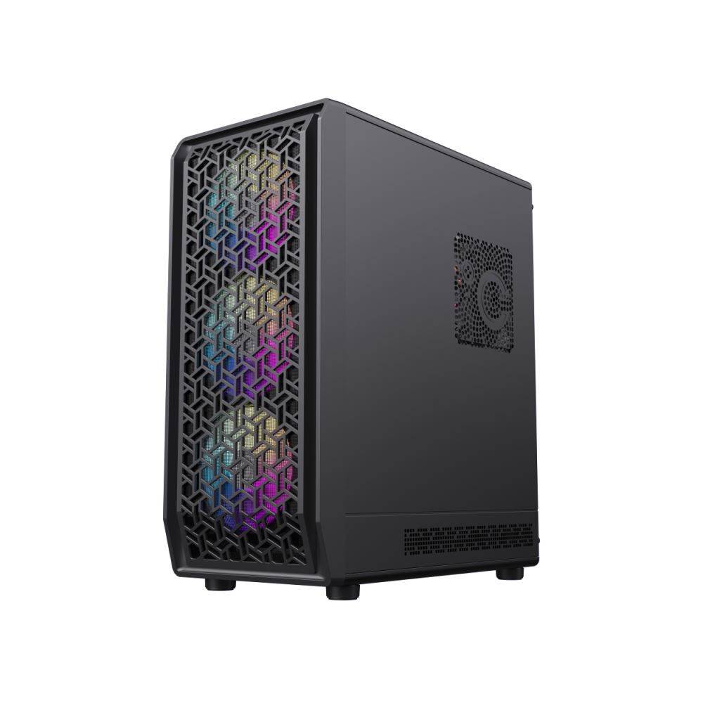Корпус GAMEMAX Forge COC mATX, ARGB-подсветка и технология COC, без блока питания, черный