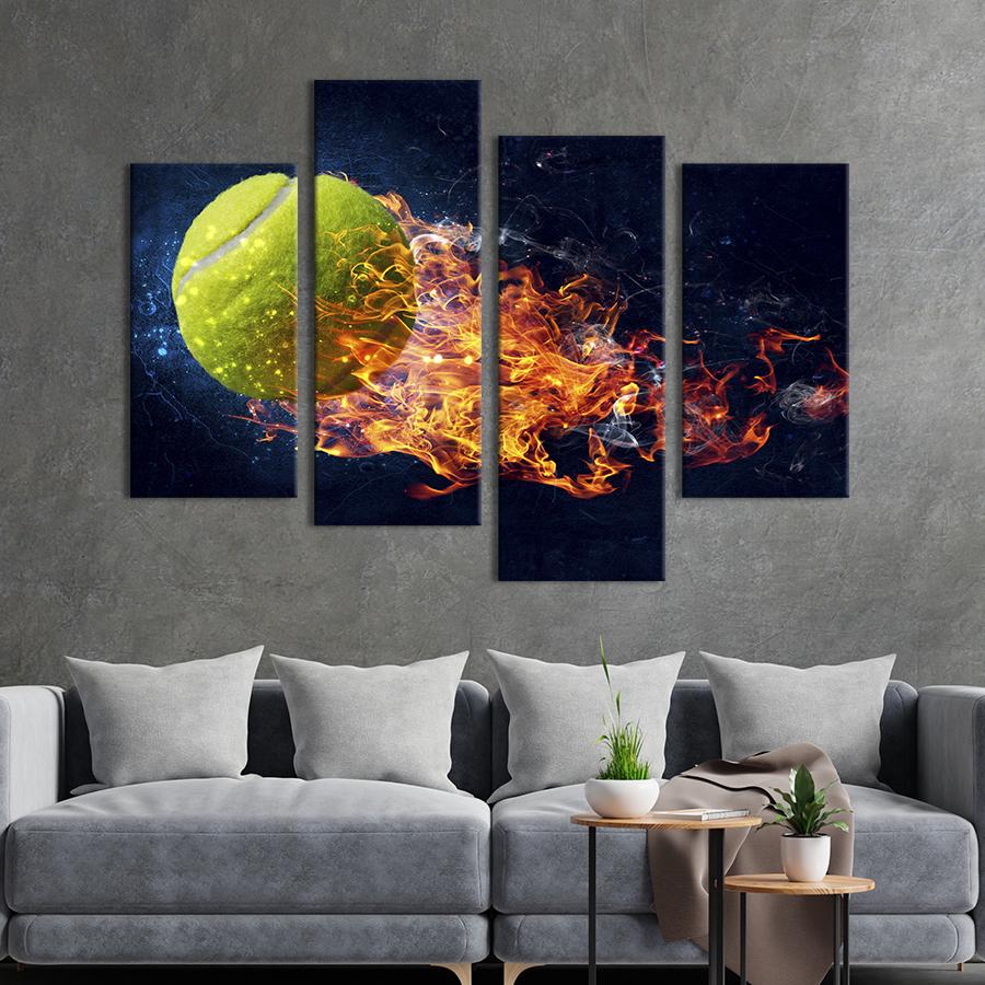 Картина модульная из 4 частей Мяч для большого тенниса XL 149x106 см (494-42)