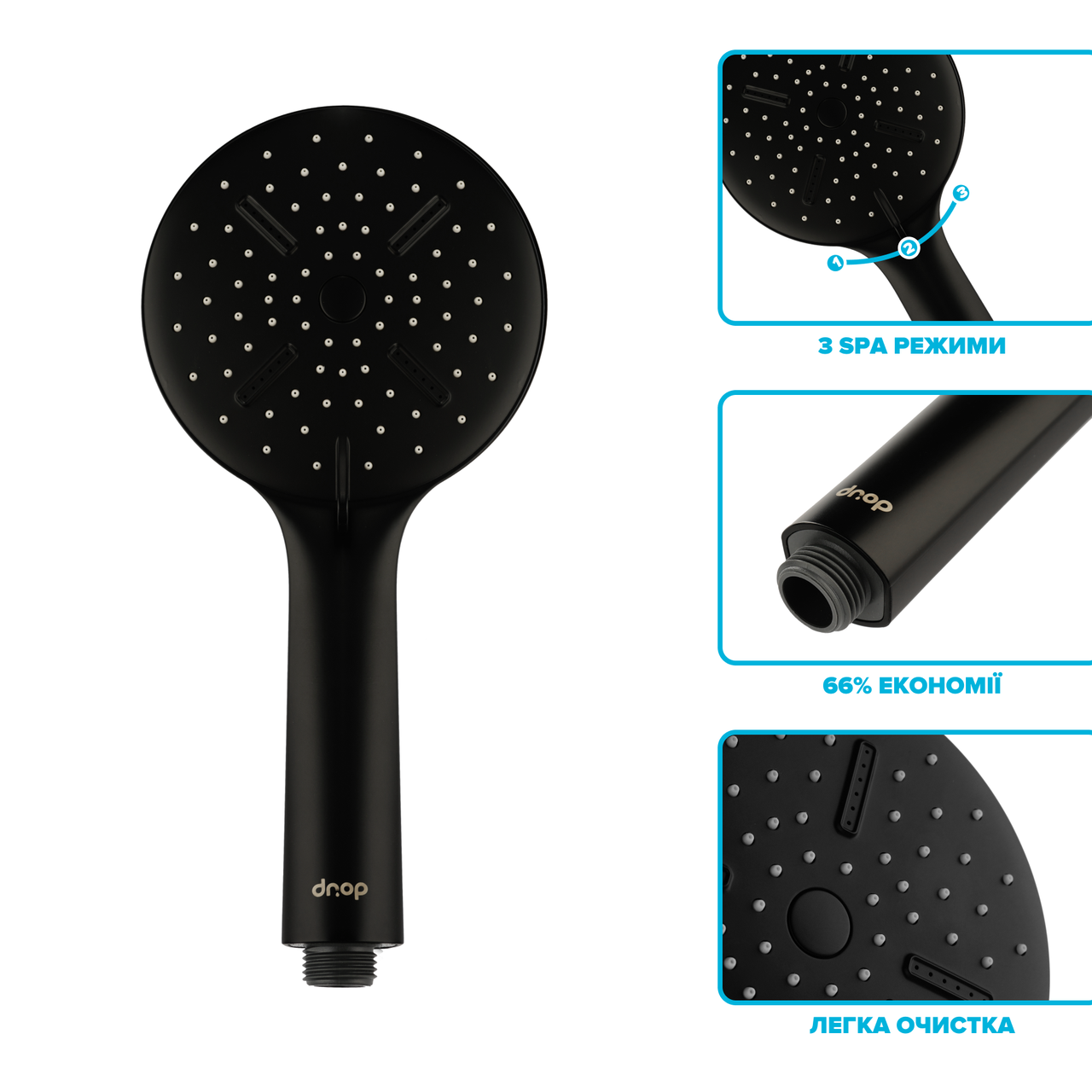 Воронка душевая водосберегающая Drop SPA3F-MULTI120BL X-CROSS со SPA потоками (24237586) - фото 3