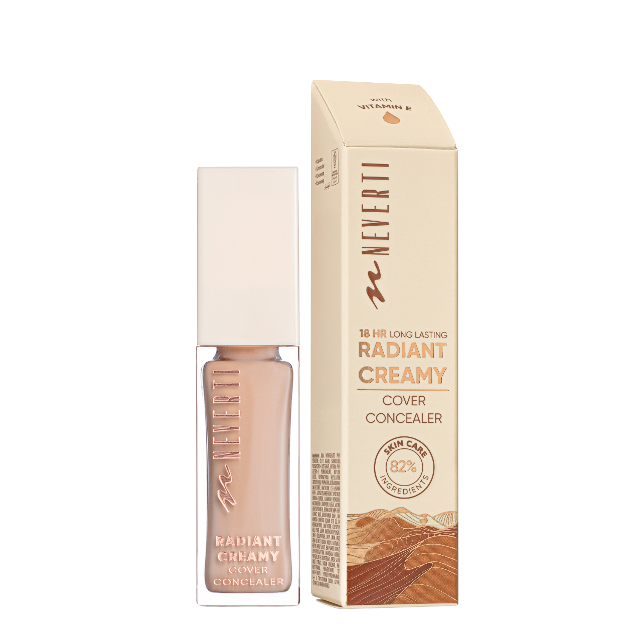 Консиллер для лица стойкий Neverti Radiant Creamy Cover Conealer с витамином Е 10 мл NP303 006 Medium Beige (2844677769)
