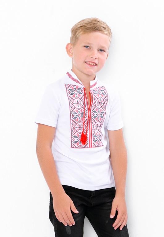 Вишиванка для хлопчика з коротким рукавом Носи Своє 128 см Білий (6127-038-22)