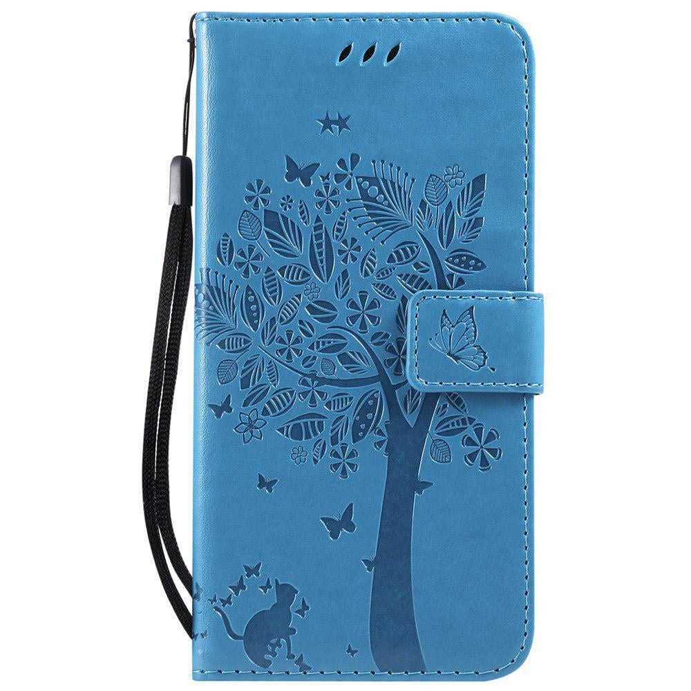 Чехол для Xiaomi Redmi Note 8 Pro (рисунок кот и дерево) Light Blue (10676-0B)