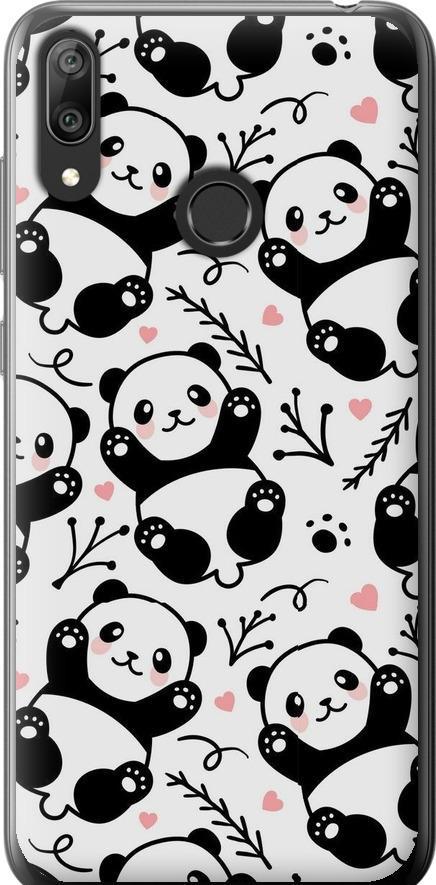 Чехол на Huawei Y7 2019 Панды (4318u-1638-42517)