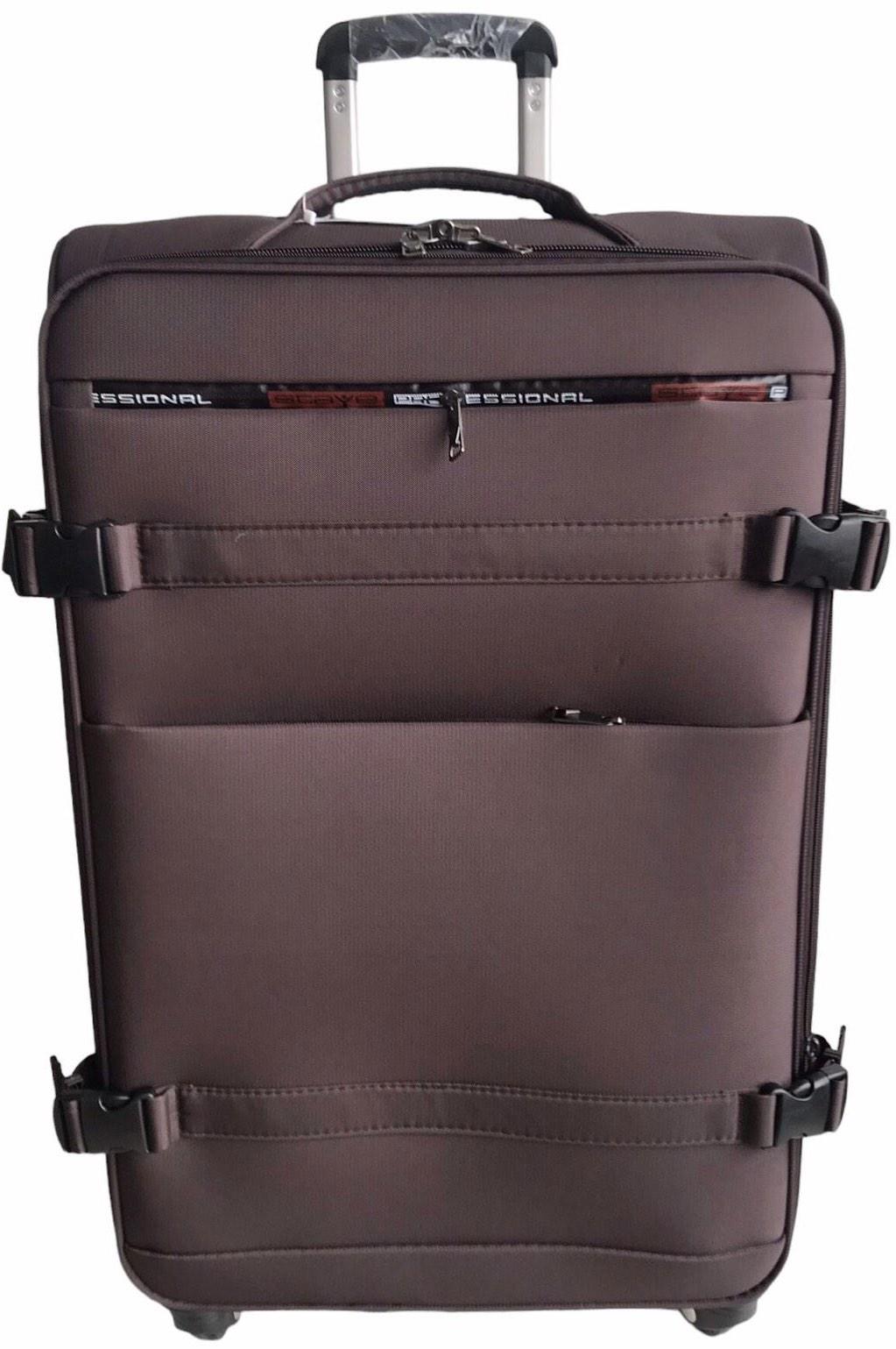 Чемодан гигант на 4-х колесах и регулировкой размера Коричневый (817)