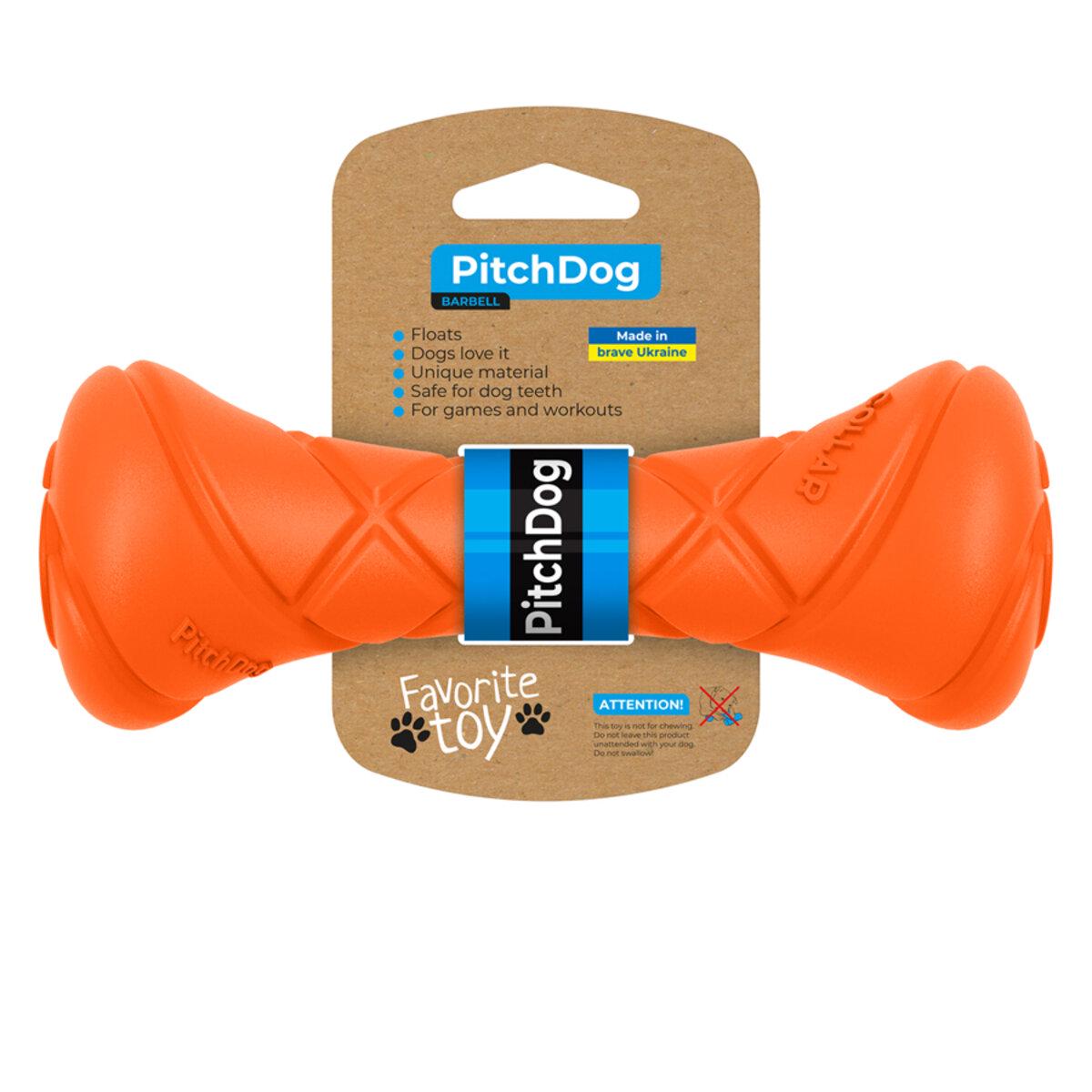 Игровая гантель для апортировки PitchDog 19 см D 7 см Оранжевый (25881174)