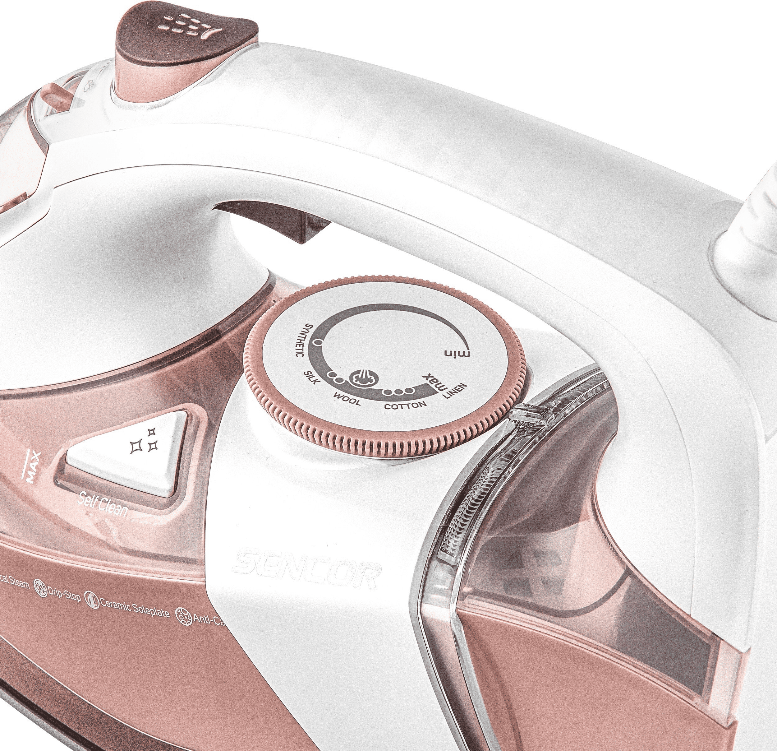 Утюг сетевой паровой Sencor SSI8300RS с керамической подошвой 3200 Вт Белый/Розовый (SSI8300RS) - фото 13