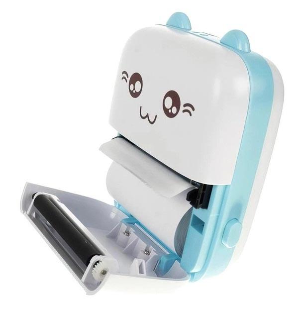 Принтер дитячий Cat Ears 8499 Mini printer Bluetooth акумуляторний Блакитний (2231412231) - фото 4