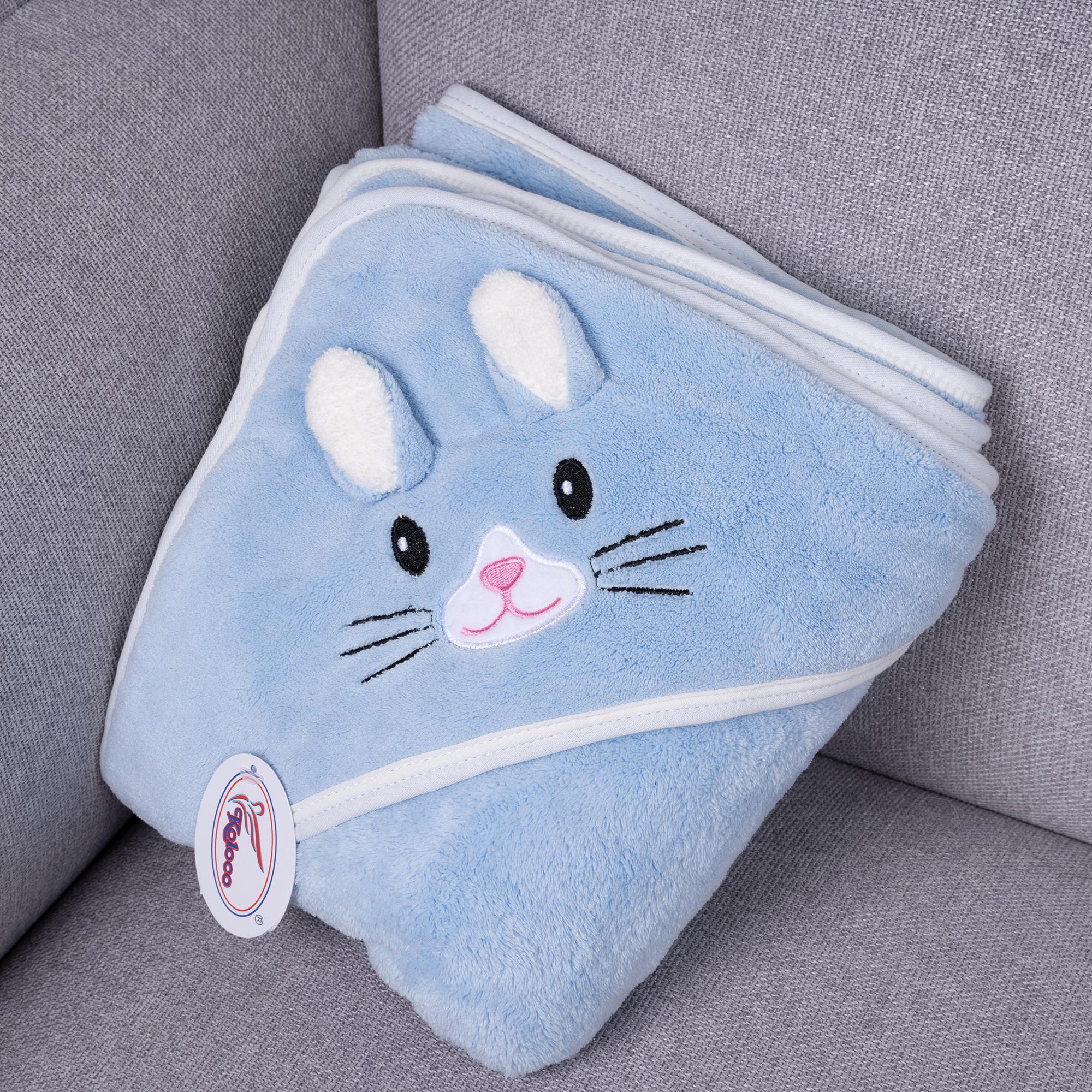 Детский капюшон Koloco Кролик 100x100 см Светло-голубой (86122)