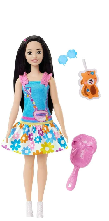 Кукла Моя первая кукла Барби Рене брюнетка с белочкой 34 см (HLL22)