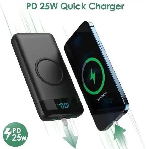 Повербанк VerWireless зовнішній акумулятор/бездротова зарядка 25 Вт-PD 30800 мАг - фото 2 Повербанк VerWireless зовнішній акумулятор/бездротова зарядка 25 Вт-PD 30800 мАг - фото 2