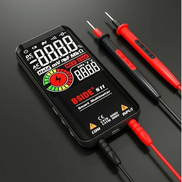 Мультиметр интеллектуальный BSIDE S11 NCV цветной цифровой DC/AC Black (13248783) - фото 3