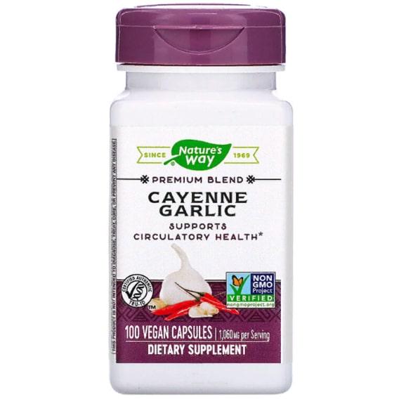 Смесь экстрактов Nature's Way Cayenne & Garlic 530 мг 100 Veg Caps (NWY-00320)