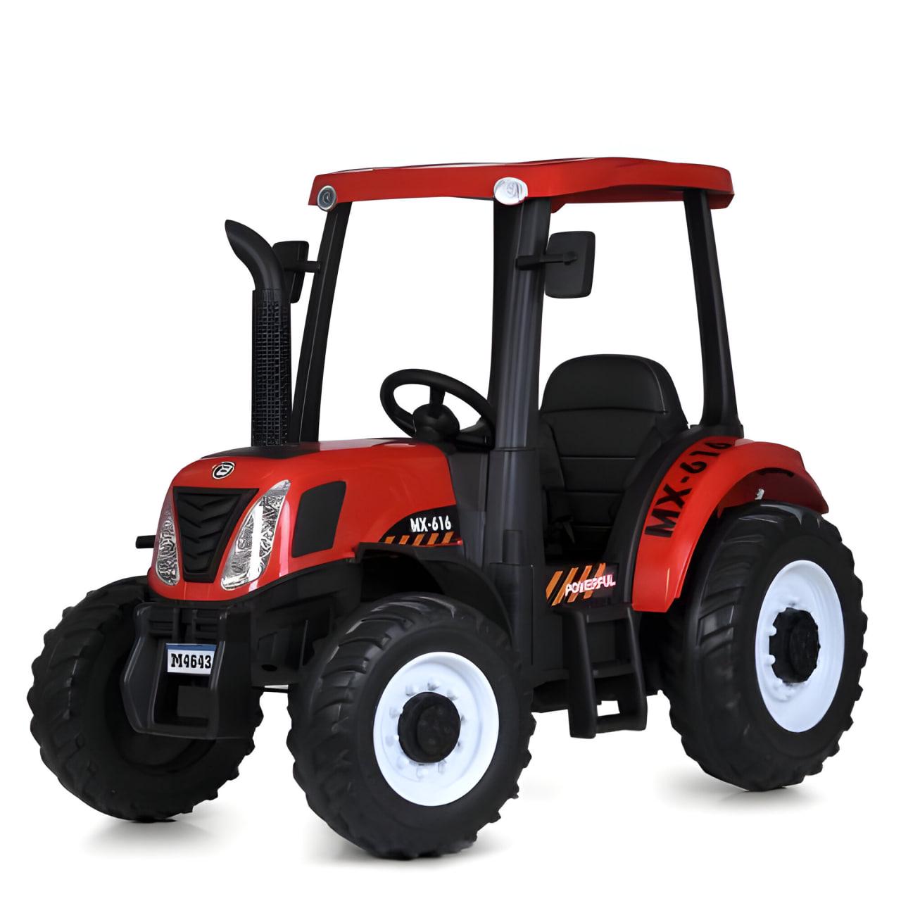 Детский электрокар-трактор M 4643EBLR-3 24V 2x12V10AH EVA TF кожа Красный (27109159)
