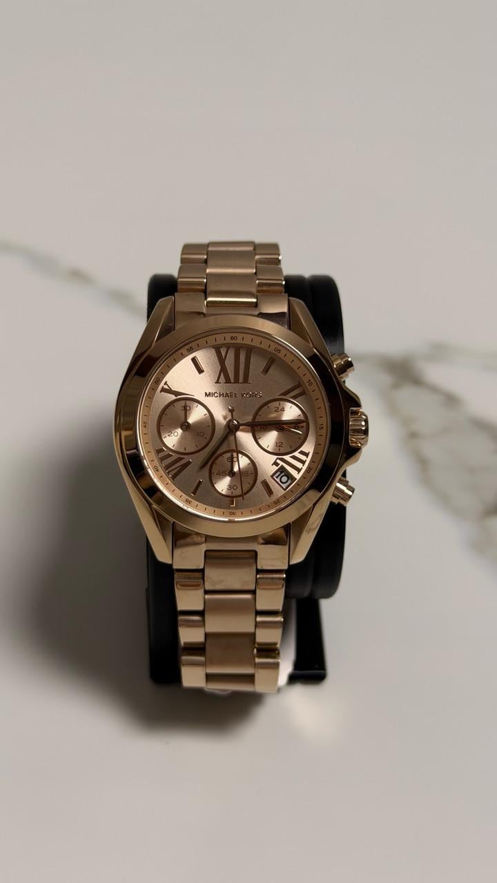 Годинник жіночий Michael Kors Bradshaw MK5799 з хронографом Рожеве золото (MK579947)