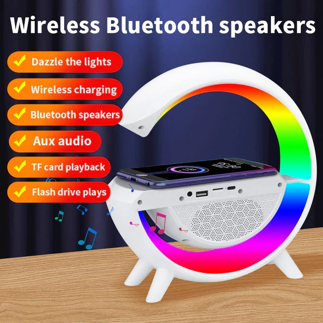 Ночная-лампа Smart Light Sound Machine G-Smart с беспроводной зарядкой Bluetooth колонкой (13461381) - фото 2