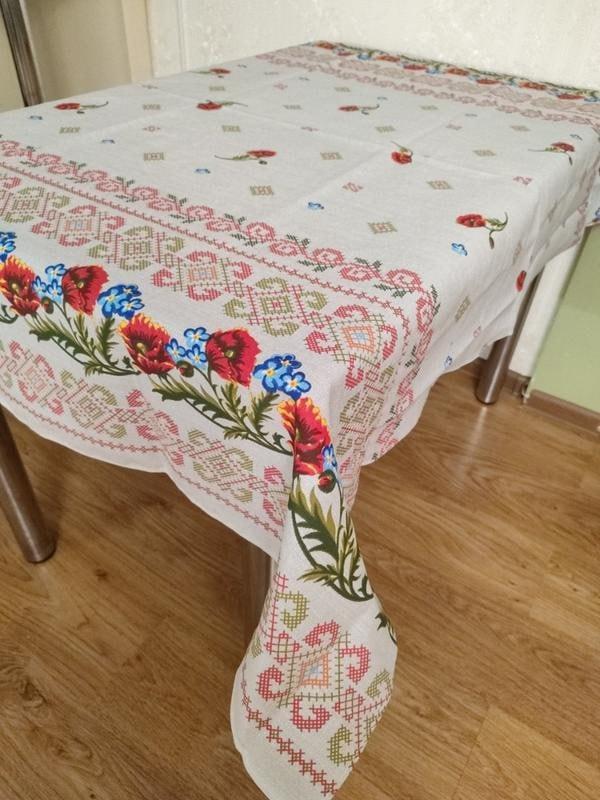 Скатерть льняная 150x220 см Белый (П4К-am-skatert-N-005-03)