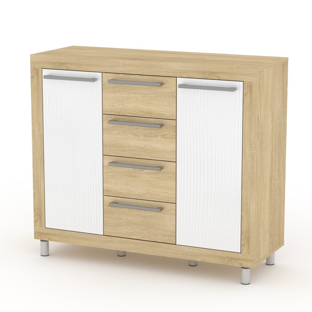 Комод Компаніт Тумба-3 МГ-1 Сонома/Німфея альба (60c7350b56ed397aa71051cf)