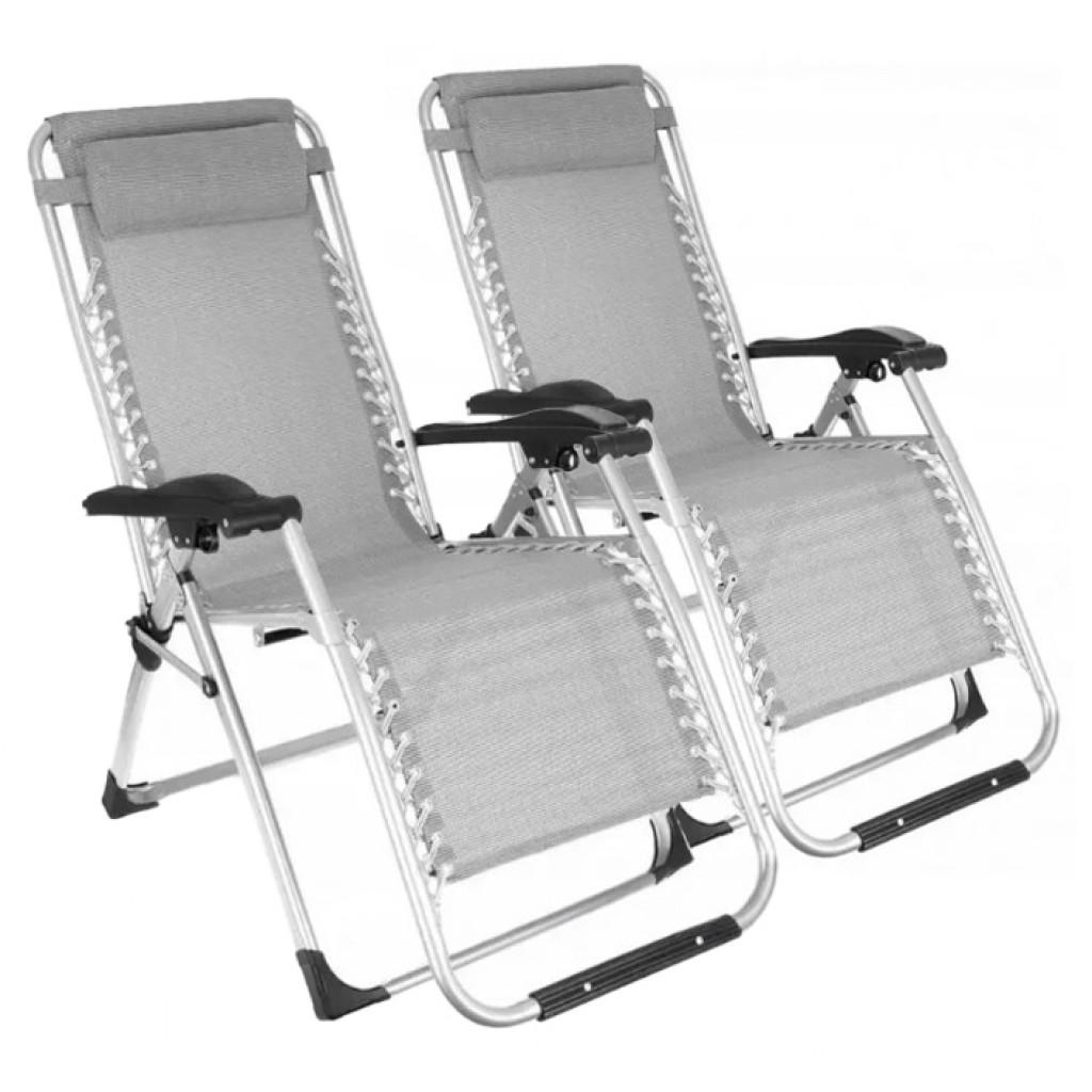 Шезлонги Bonro BG-007 2 шт. Серый (4240060912)