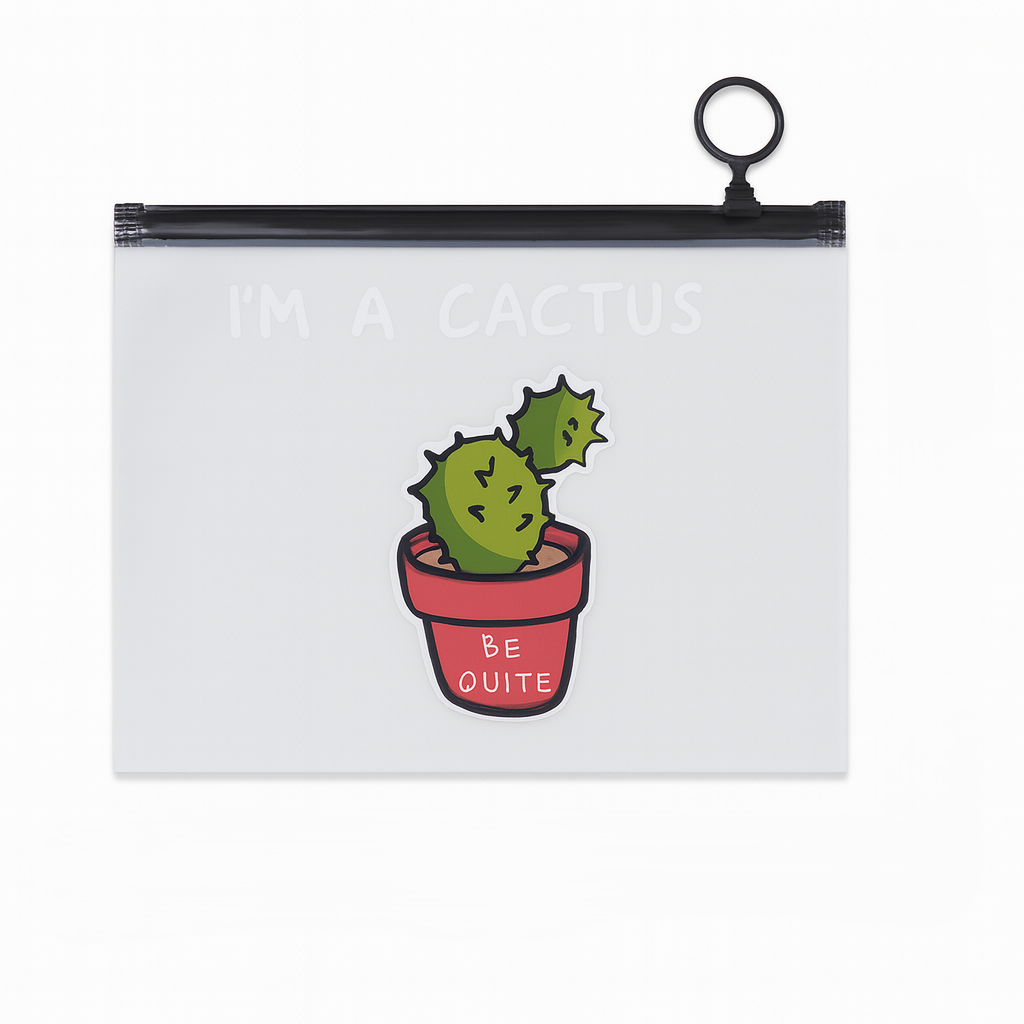 Папка-пенал з бігунком I'm a cactus one А5 Різнокольоровий/Прозорий