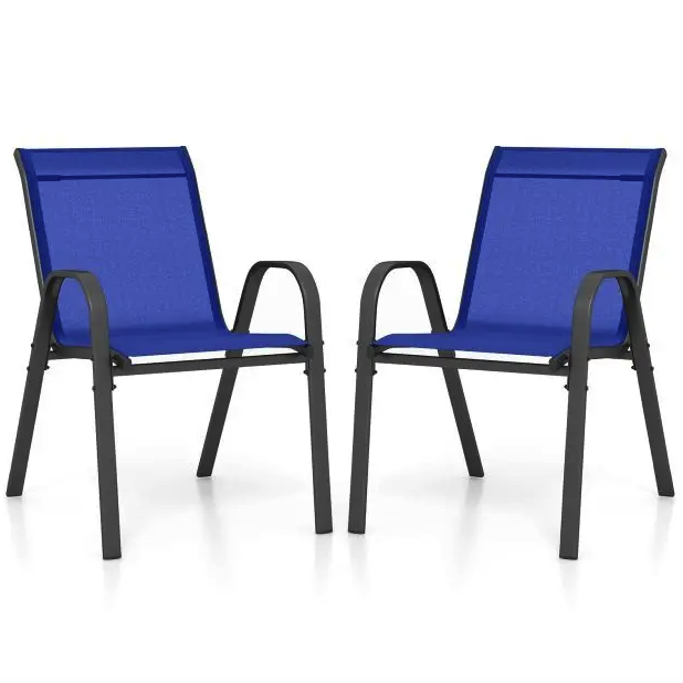 Комплект стульев Costway Patio с подлокотниками Синий (4859)