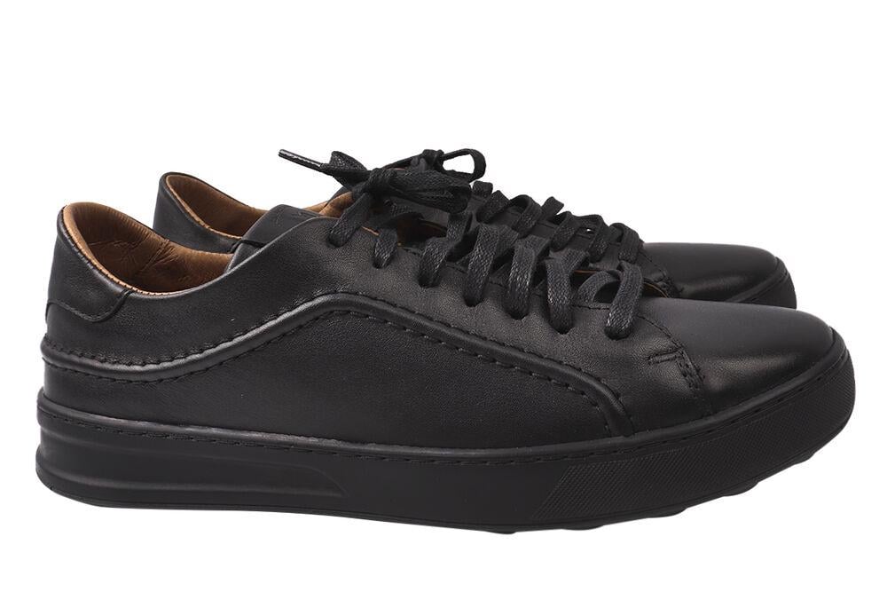 Кеды мужские Vadrus из кожи на низком ходу на шнуровке р. 40 Черный (321-21DTC)