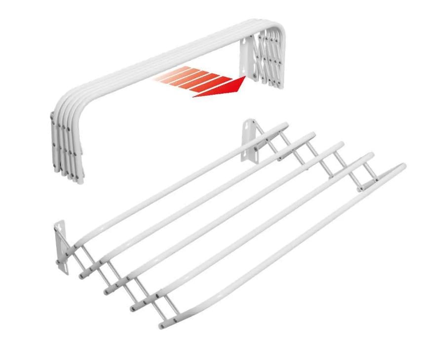 Сушарка для білизни настінна Casa Si Towel Flex 3 White (DAS302383) - фото 3 Сушарка для білизни настінна Casa Si Towel Flex 3 White (DAS302383) - фото 3