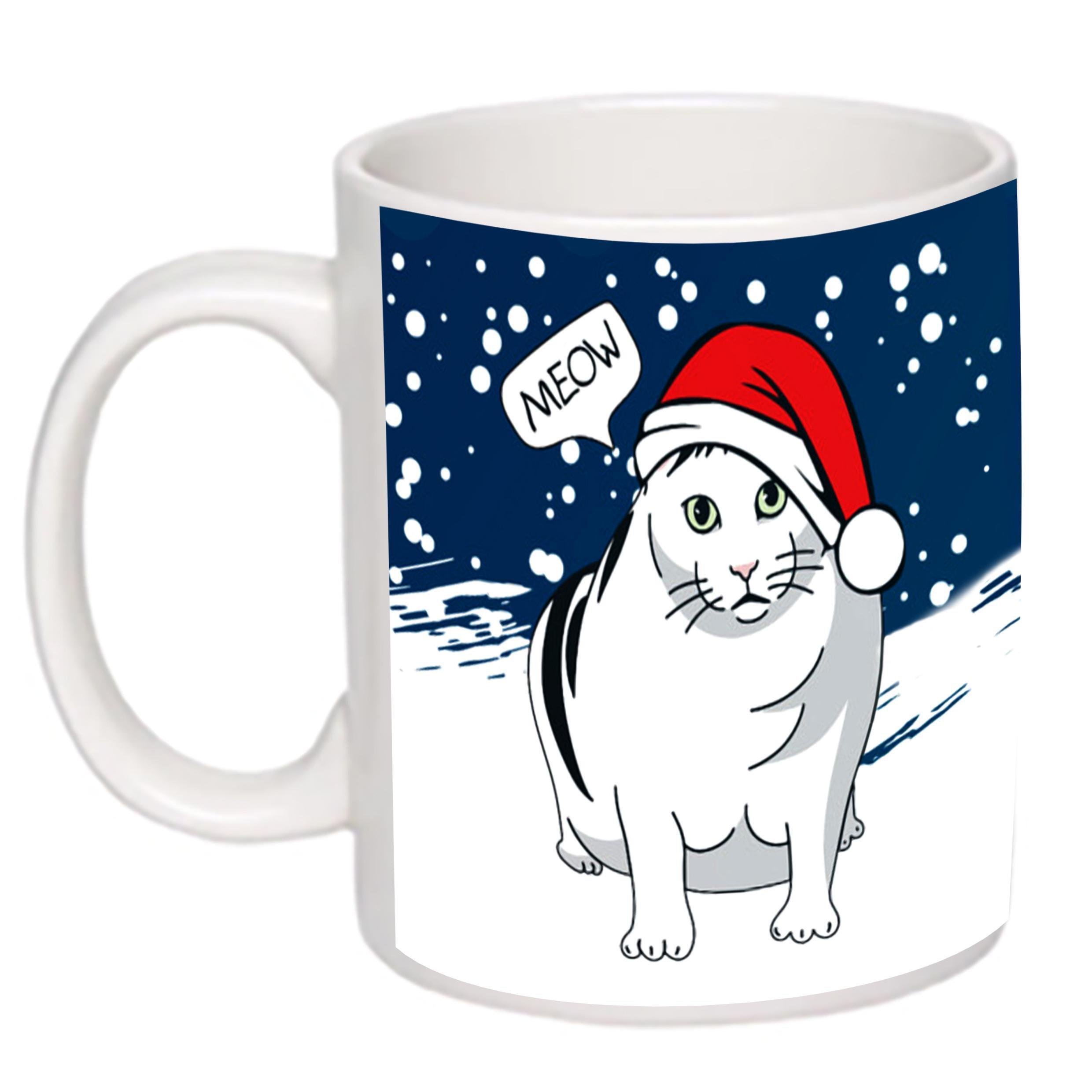 Чашка с новогодним принтом Кот Бендер 330 мл Белый (16691) - фото 1 Чашка с новогодним принтом Кот Бендер 330 мл Белый (16691) - фото 1