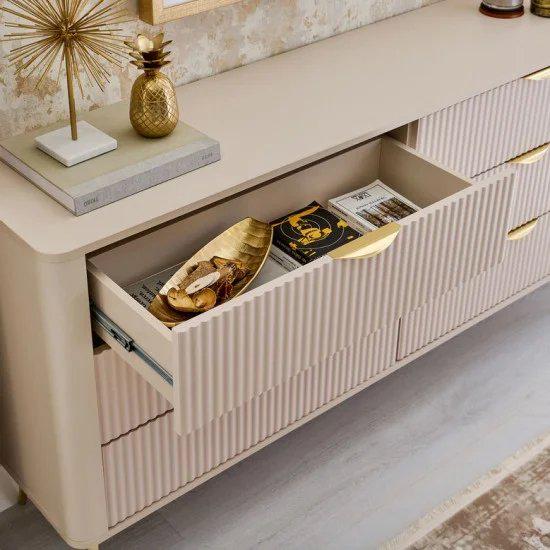 Комод Perfect Home Lante 6S/163 с 6 ящиками и золотыми ножками Бежевый (PFH-091105) - фото 9 Комод Perfect Home Lante 6S/163 с 6 ящиками и золотыми ножками Бежевый (PFH-091105) - фото 9