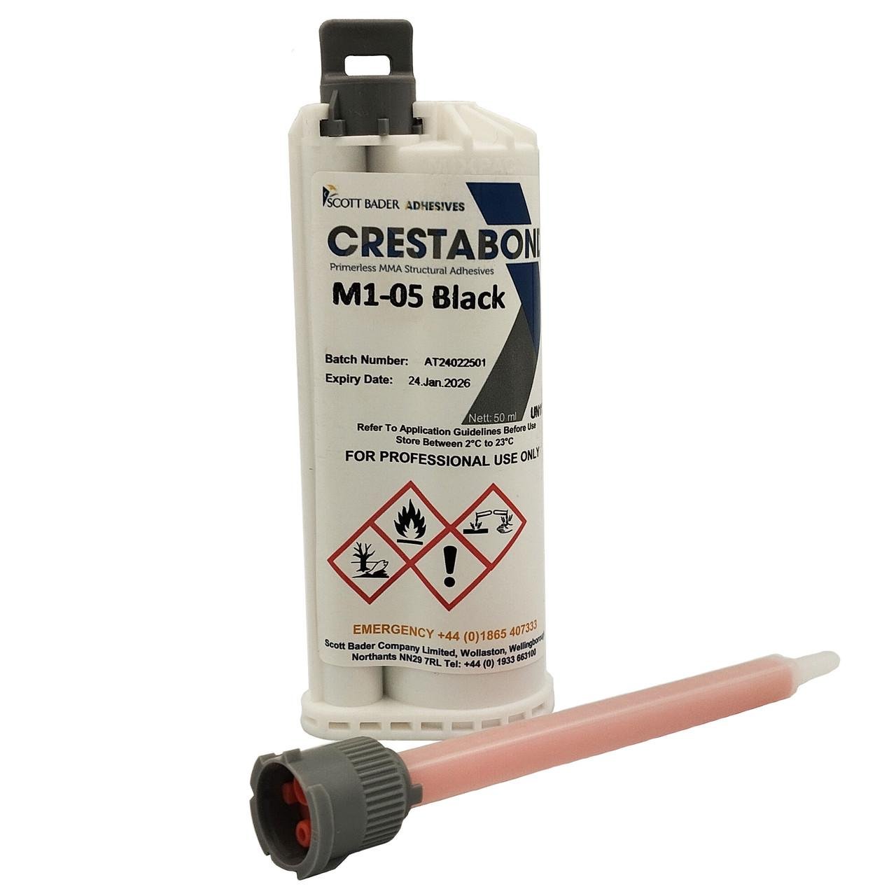 Клей конструкционный двухкомпонентный Crestabond M1-05 для металла/пластика/композитов 50 мл Black (31988688) Клей конструкционный двухкомпонентный Crestabond M1-05 для металла/пластика/композитов 50 мл Black (31988688)
